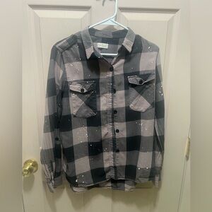 Thread and Supply paint splattered flannel